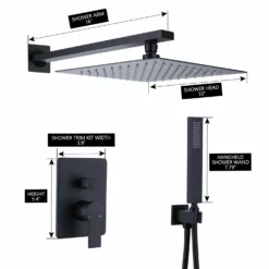 Wall Mount Matte Black 10" Shower System RB0820 -Cheap RBrohant Store 1 2637ea30 6a88 4809 81d6 3b65cf6bfc72