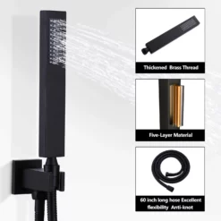Wall Mount Matte Black 10" Shower System RB0820 -Cheap RBrohant Store 2