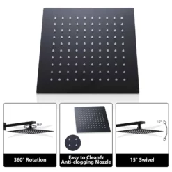 Wall Mount Matte Black 10" Shower System RB0820 -Cheap RBrohant Store 3