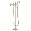 Single Handle Floor Mounted Bathtub Filler With Hand Shower Brushed Gold AD7013BG