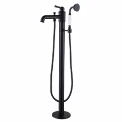 Single Handle Freestanding Roman Tub Faucet With Hand Shower Matte Black AD7013MB