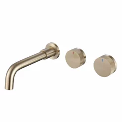 Wall Mount 2-Handle Bathroom Sink Faucet Brushed Gold AMS21524NS