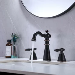 Antique Brass Bathroom Faucet Vintage Widespread Bathroom Sink Faucet HG8803ORB -Cheap RBrohant Store HG8803ORB 3