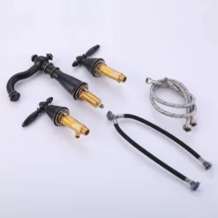 Antique Brass Bathroom Faucet Vintage Widespread Bathroom Sink Faucet HG8803ORB -Cheap RBrohant Store HG8803ORB 8 4a09595d 1e79 4eed a104 87d7bd7641a9