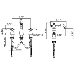 Antique Brass Bathroom Faucet Vintage Widespread Bathroom Sink Faucet HG8803ORB -Cheap RBrohant Store HG8803ORB 9