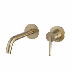 Single Handle Wall Mount Bathroom Faucet Brass Sink Basin Faucet With Valve HME3306BG