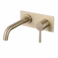 Cheap RBrohant Store 30 Fashionable Bathroom Wall Mounted Basin Faucet Brushed Gold HME8015BG