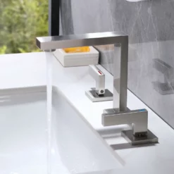 Bathroom Sink Faucet Brushed Nickel 3-Hole Widespread Bathroom Faucet JK0012 -Cheap RBrohant Store JK0012 3 93a507a4 7e67 45ba 920d 9b6bc52d42e1