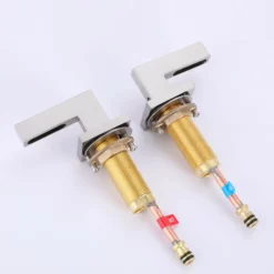 Bathroom Sink Faucet Brushed Nickel 3-Hole Widespread Bathroom Faucet JK0012 -Cheap RBrohant Store JK0012 6 a46ef1f7 3122 4f76 8c24 8f064fefbc90