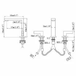 Bathroom Sink Faucet Brushed Nickel 3-Hole Widespread Bathroom Faucet JK0012 -Cheap RBrohant Store JK0012 9