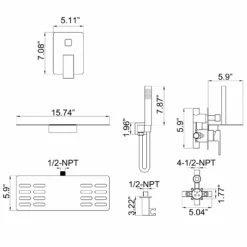 Waterfall Tub Faucet Wall Mount Tub Filler With Hand Shower JK0038 -Cheap RBrohant Store JK0038 10