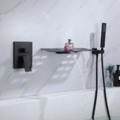 Waterfall Tub Faucet Wall Mount Tub Filler With Hand Shower JK0038 -Cheap RBrohant Store JK0038 3