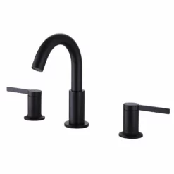 3-Hole Deck Mounted Widespread Matte Black Bathroom Sink Faucet JK0062