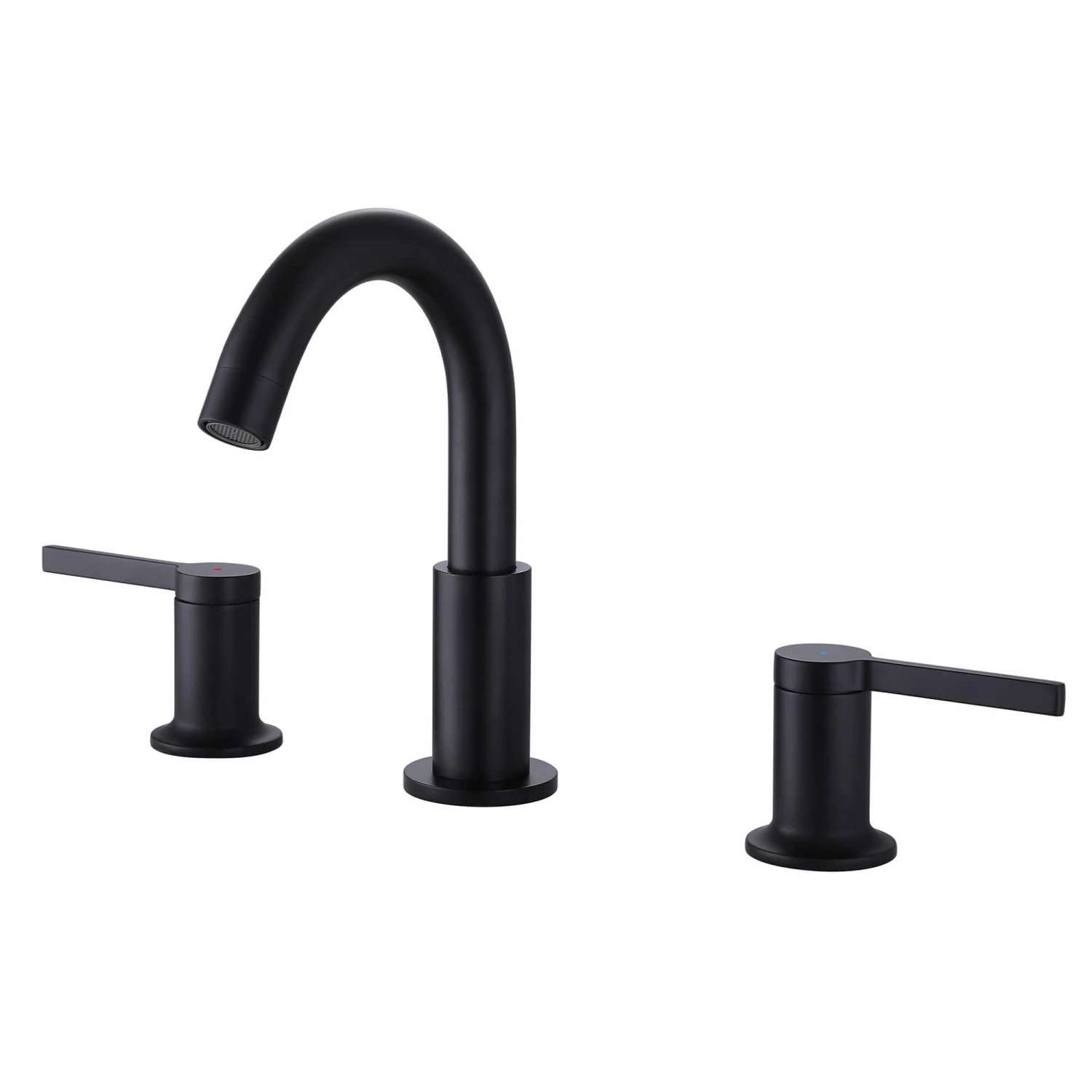 3-Hole Deck Mounted Widespread Matte Black Bathroom Sink Faucet JK0062 1 3-Hole Deck Mounted Widespread Matte Black Bathroom Sink Faucet JK0062