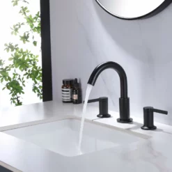 3-Hole Deck Mounted Widespread Matte Black Bathroom Sink Faucet JK0062 10 3-Hole Deck Mounted Widespread Matte Black Bathroom Sink Faucet JK0062 -Cheap RBrohant Store JK0062 3
