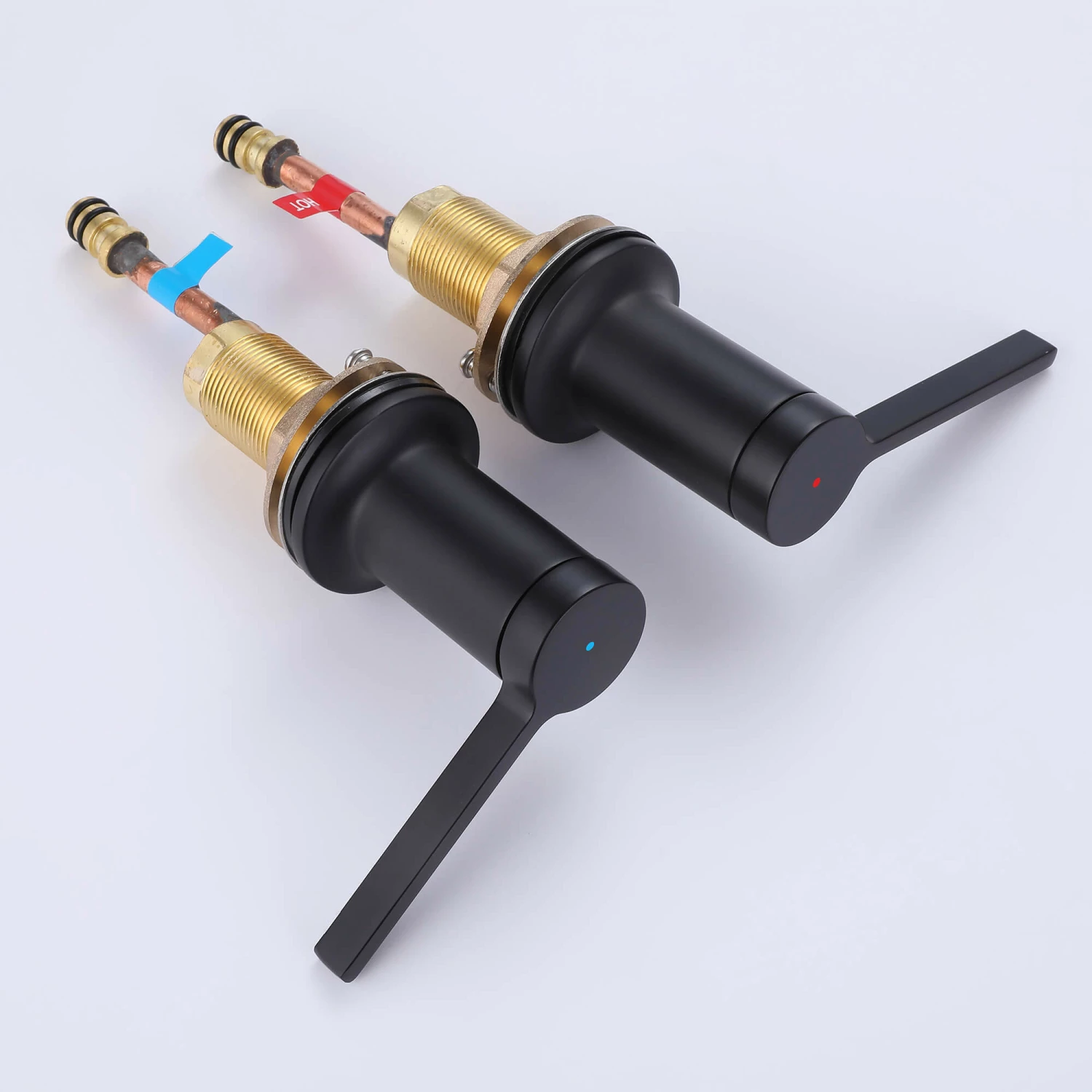 3-Hole Deck Mounted Widespread Matte Black Bathroom Sink Faucet JK0062 5 3-Hole Deck Mounted Widespread Matte Black Bathroom Sink Faucet JK0062 - Image 5