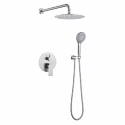 Brushed Nickel Shower System With 10" High Pressure Rain Shower Head JK0072