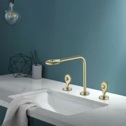 Unique Rain Curtain Design Two Handle Basin Mixer Faucet Brushed Gold JK0088 -Cheap RBrohant Store JK0088 5 6076c7d0 4816 406a 99a3 f2b1108ba32c