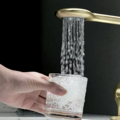 Unique Rain Curtain Design Two Handle Basin Mixer Faucet Brushed Gold JK0088 -Cheap RBrohant Store JK0088 7 f205acd4 9c72 4f53 8927 8265d8de73b8