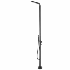 Matte Black Freestanding Outdoor Shower With Hand Shower JK0091