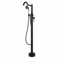 Freestanding Bathtub Faucet Tub Filler With Classic Brass Stand Alone Clawfoot Tub Faucet Matte Black JK0117