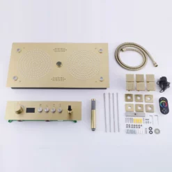 Luxury LED Dual Shower Head System Ceiling Mount Digital Display Thermostatic Shower Faucet With 6 Body Jets JK0127 -Cheap RBrohant Store JK0127 10 cd86f3de 4371 40ff 9f27 17eaa3a837eb