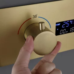 Luxury LED Dual Shower Head System Ceiling Mount Digital Display Thermostatic Shower Faucet With 6 Body Jets JK0127 -Cheap RBrohant Store JK0127 6 9a86ac3a 102d 48a1 a85e ed8e4ac44b22