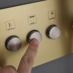 Luxury LED Dual Shower Head System Ceiling Mount Digital Display Thermostatic Shower Faucet With 6 Body Jets JK0127 -Cheap RBrohant Store JK0127 7 4f362f44 f319 4956 b038 3126eb495b70