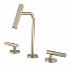 Widespread 2 Handles Bathroom Faucet With Water Supply Hoses Brushed Gold JK0133
