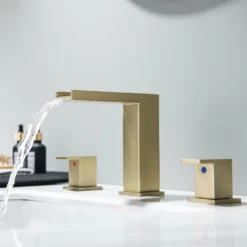 2 Handle 3 Hole Widespread Waterfall Bathroom Vanity Sink Faucet JK0141 -Cheap RBrohant Store JK0141 3