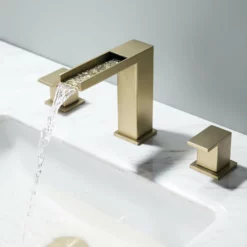 2 Handle 3 Hole Widespread Waterfall Bathroom Vanity Sink Faucet JK0141 -Cheap RBrohant Store JK0141 4