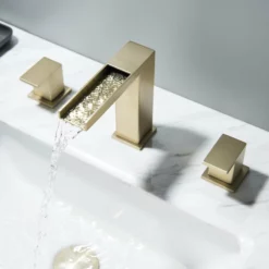 2 Handle 3 Hole Widespread Waterfall Bathroom Vanity Sink Faucet JK0141 -Cheap RBrohant Store JK0141 6