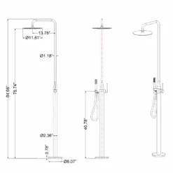 Stainless Steel Freestanding Outdoor Shower For Poolside/Patio Drench Shower JK0159 -Cheap RBrohant Store JK0159 9