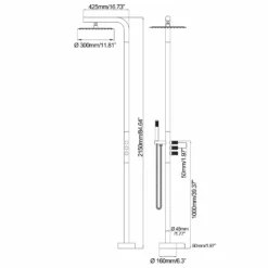 Freestanding Outdoor Shower Fixtures With Overhead Shower Head And Handheld JK0181 -Cheap RBrohant Store JK0181 9