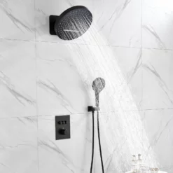 Wall Mounted Thermostatic Shower System With Push Button Diverter And Luxury 12’’ Rain Shower Head JK0185 -Cheap RBrohant Store JK0185 3