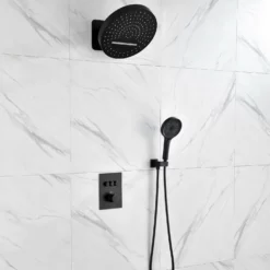 Wall Mounted Thermostatic Shower System With Push Button Diverter And Luxury 12’’ Rain Shower Head JK0185 -Cheap RBrohant Store JK0185 5