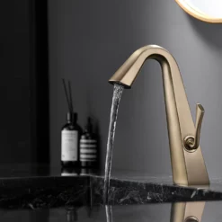 Modern Bathroom Sink Faucet Single Hole Single Handle Brushed Gold JK0278 7 Modern Bathroom Sink Faucet Single Hole Single Handle Brushed Gold JK0278 -Cheap RBrohant Store JK0278 3