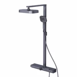 Piano Key Thermostatic Shower Set Gun Gray Digital Display Shower System With 3 Mode Hand Shower JK0301