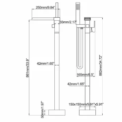 Luxury Freestanding Bathtub Faucet Waterfall Tub Filler With Handheld Shower LYJ0022 -Cheap RBrohant Store LYJ0022 10
