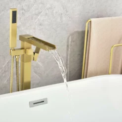 Luxury Freestanding Bathtub Faucet Waterfall Tub Filler With Handheld Shower LYJ0022 -Cheap RBrohant Store LYJ0022 3