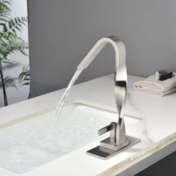 Modern Bathroom Sink Faucet Brushed Nickel Single Handle Vanity Faucet LYJ0035 -Cheap RBrohant Store LYJ0035 5