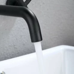 Matte Black Cross 2 Handle Wall Mount Bathroom Faucet RB0714 10 Matte Black Cross 2 Handle Wall Mount Bathroom Faucet RB0714 -Cheap RBrohant Store RB0714 4 6dd9c104 d094 45b7 b600 3fd4b89183d1