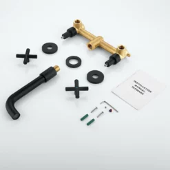 Matte Black Cross 2 Handle Wall Mount Bathroom Faucet RB0714 12 Matte Black Cross 2 Handle Wall Mount Bathroom Faucet RB0714 -Cheap RBrohant Store RB0714 6 03a8133d 603e 49f9 a879 b50c216a64f6