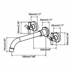 Matte Black Cross 2 Handle Wall Mount Bathroom Faucet RB0714 13 Matte Black Cross 2 Handle Wall Mount Bathroom Faucet RB0714 -Cheap RBrohant Store RB0714 7 545b542a 31cb 4216 881b 88fa707a446b