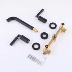 Wall Mount Bathroom Faucet 2 Handle Solid Brass Matte Black RB0735 -Cheap RBrohant Store RB0735 7