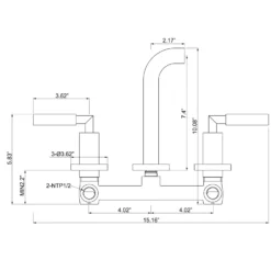 Wall Mount Bathroom Sink Faucet 2 Handle Solid Brass Brushed Gold RB0736 -Cheap RBrohant Store RB0736 8