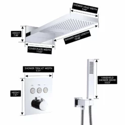 Wall Mount Thermostatic Shower System With 2-Function Shower Head Solid Brass -Cheap RBrohant Store RB0813 11