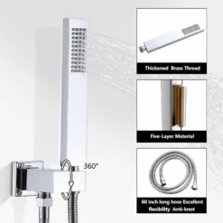 Wall Mount Thermostatic Shower System With 2-Function Shower Head Solid Brass -Cheap RBrohant Store RB0813 8