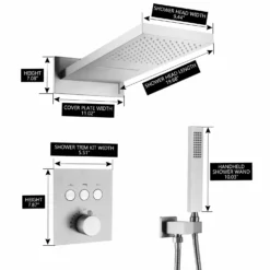 Wall Mount Thermostatic Shower System With 2-Function Shower Head Solid Brass -Cheap RBrohant Store RB0814 12