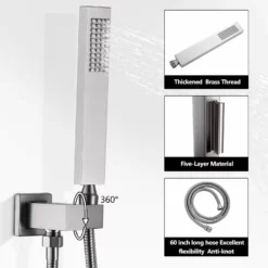 Wall Mount Thermostatic Shower System With 2-Function Shower Head Solid Brass -Cheap RBrohant Store RB0814 9